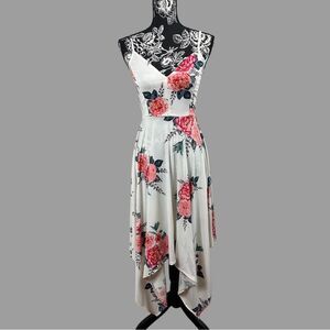 Women’s White and Pink Floral Dress